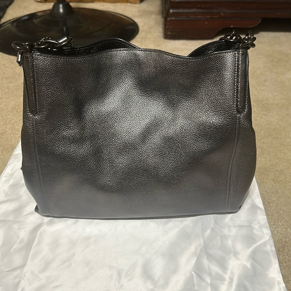 Pewter/Metallic Graphite Coach Shoulder Bag